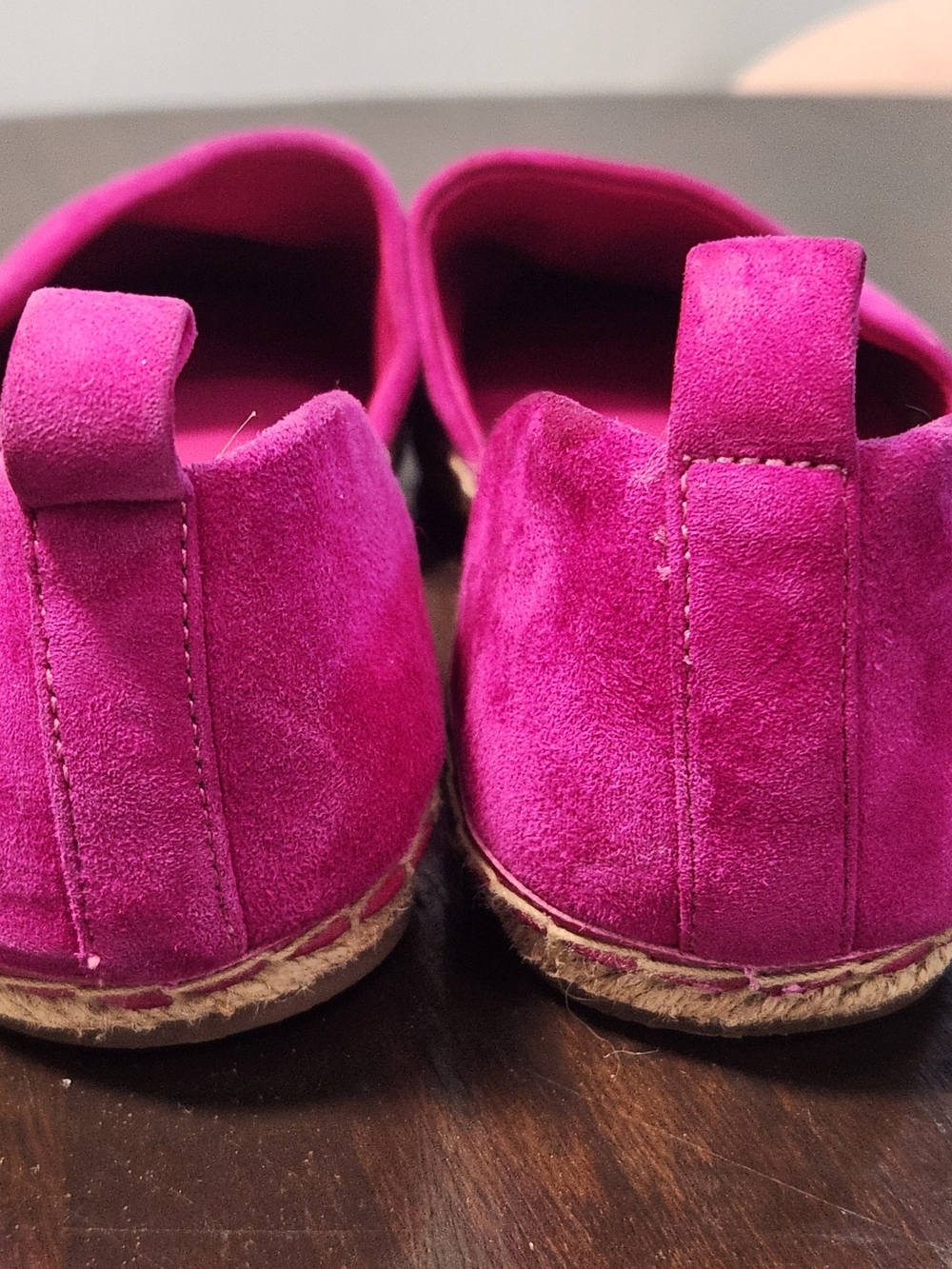Via Spiga Brisa d'Orsay Espadrilles Womens 6.5 Hot Pink Suede Flats Shoes - Picture 10 of 12